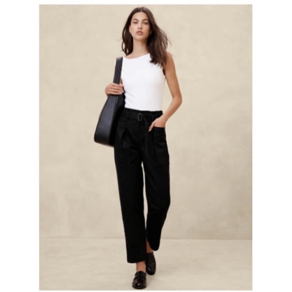 Banana Republic High Rise Tapered Twill Pants Womens 0 Office Casual Academia